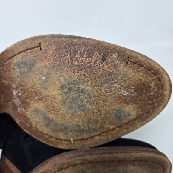 SAM EDELMAN Women's Millard Black Leather Lace Up Ankle Boots Anthro Size 8.5 - Picture 13 of 14